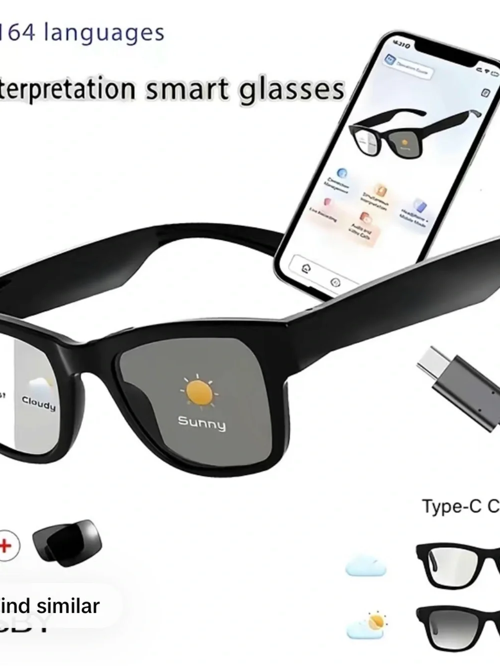 Smart AR Sunglasses - Black